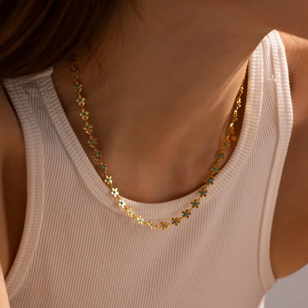 Vintage Goldene Gänseblümchen Kette